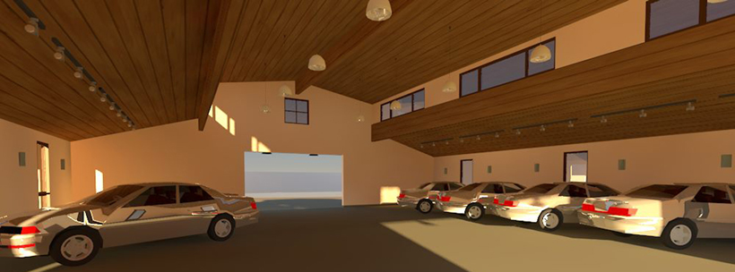 Interior W - CADrendering - Showcar Garage & Guest Suite Addition - ENR architects, Granbury, TX 76049
